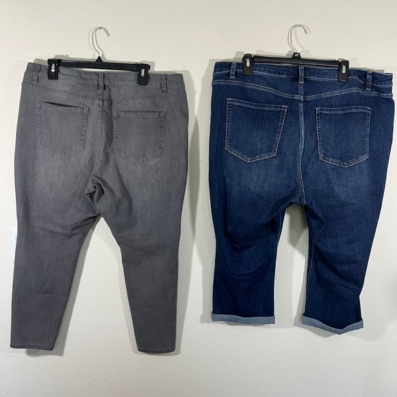 NWOT Lane Bryant Bundle of 2 Jeans Size 18 Light Black Skinny Jeans Cropped Jean - Picture 3 of 15